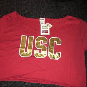 USC Trojans PINK crop T-shirt